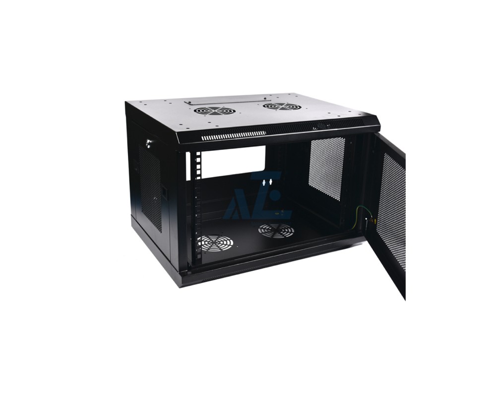 SYSRACKS 9U Wall Mount Server Rack – 24-Inch Depth, Locking Glass Door, 130 Lbs Capacity – Networking Enclosure
